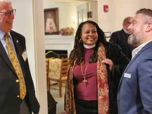 L to R: Donald V. Romanik, The Rt. Rev. Paula E. Clark and TJ Houlihan in Chicago, IL